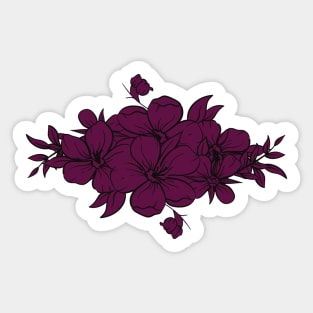 Plum Purple Flower Sticker